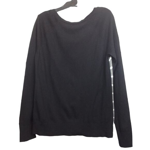 Merona Womens Grey Crewneck Embellished Striped Long Sleeve Sweater L - Picture 8 of 8